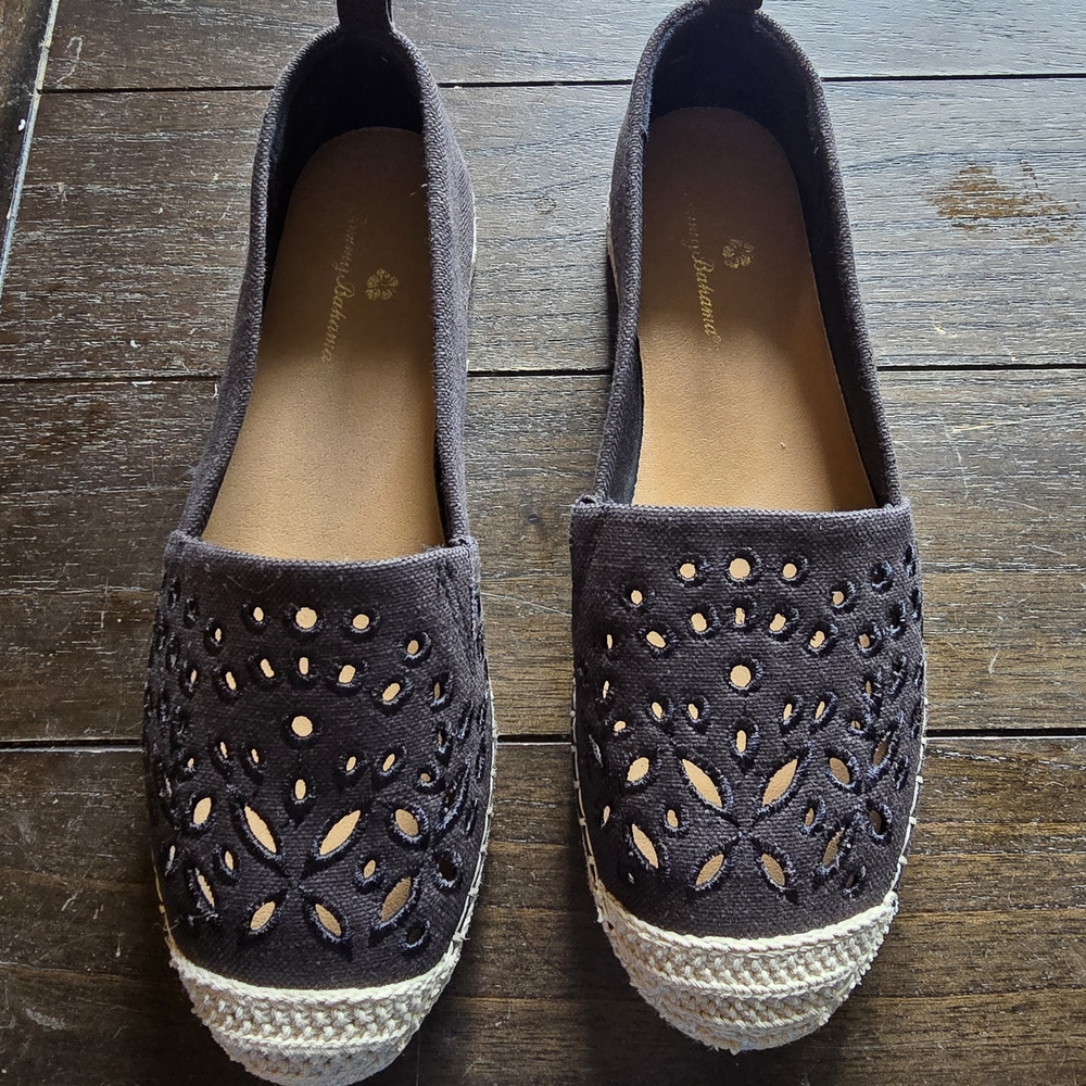 Tommy Bahama Women's Black Slip-On Shoes Size 7.5